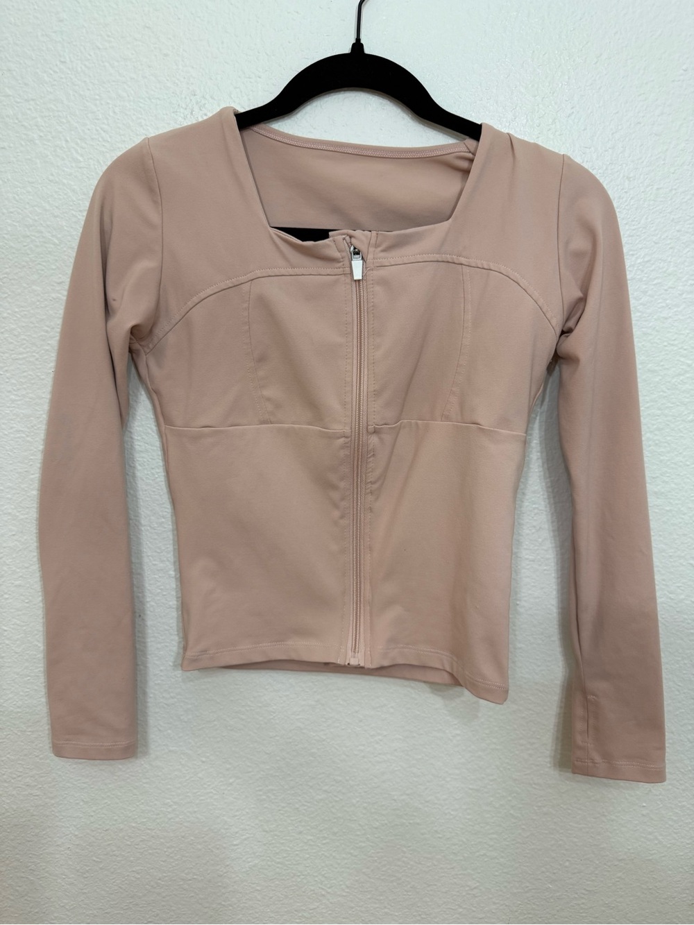 Women Sports Jacket Zip Yoga Running Top Long Sleeve Slim Fit Gym Fitness Coat